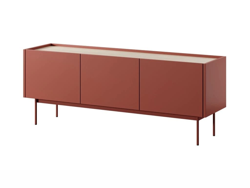 TV stolík Color 144 červený/dub linea
