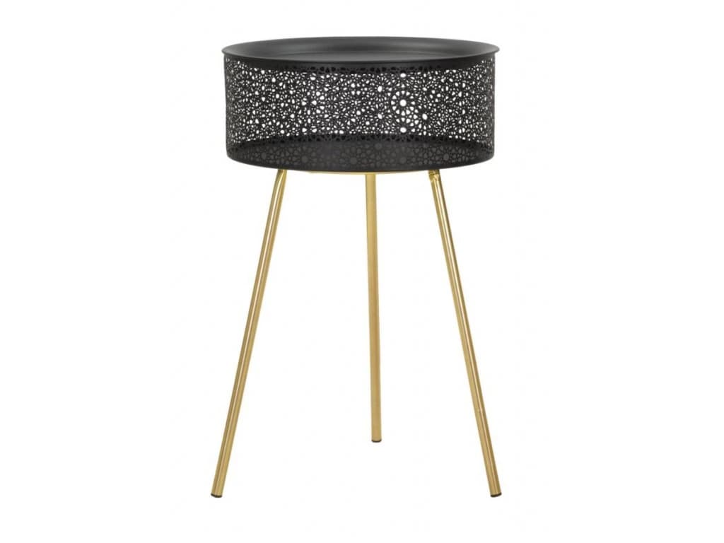 Odkladací stolík Blacky 40 cm čierny/zlatý