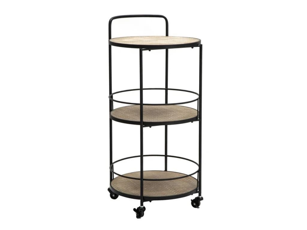 Servírovací vozík Arex 40 cm čierny/hnedý