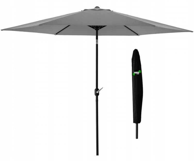 Záhradný slnečník s ochranným obalom VELLO 300 cm sivý