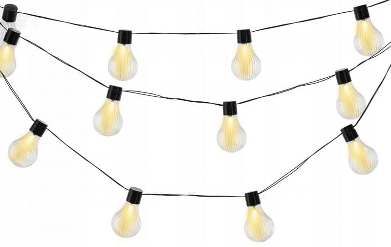 Solárna LED svetelná reťaz Stripes 3,8 m čierna/teplá biela