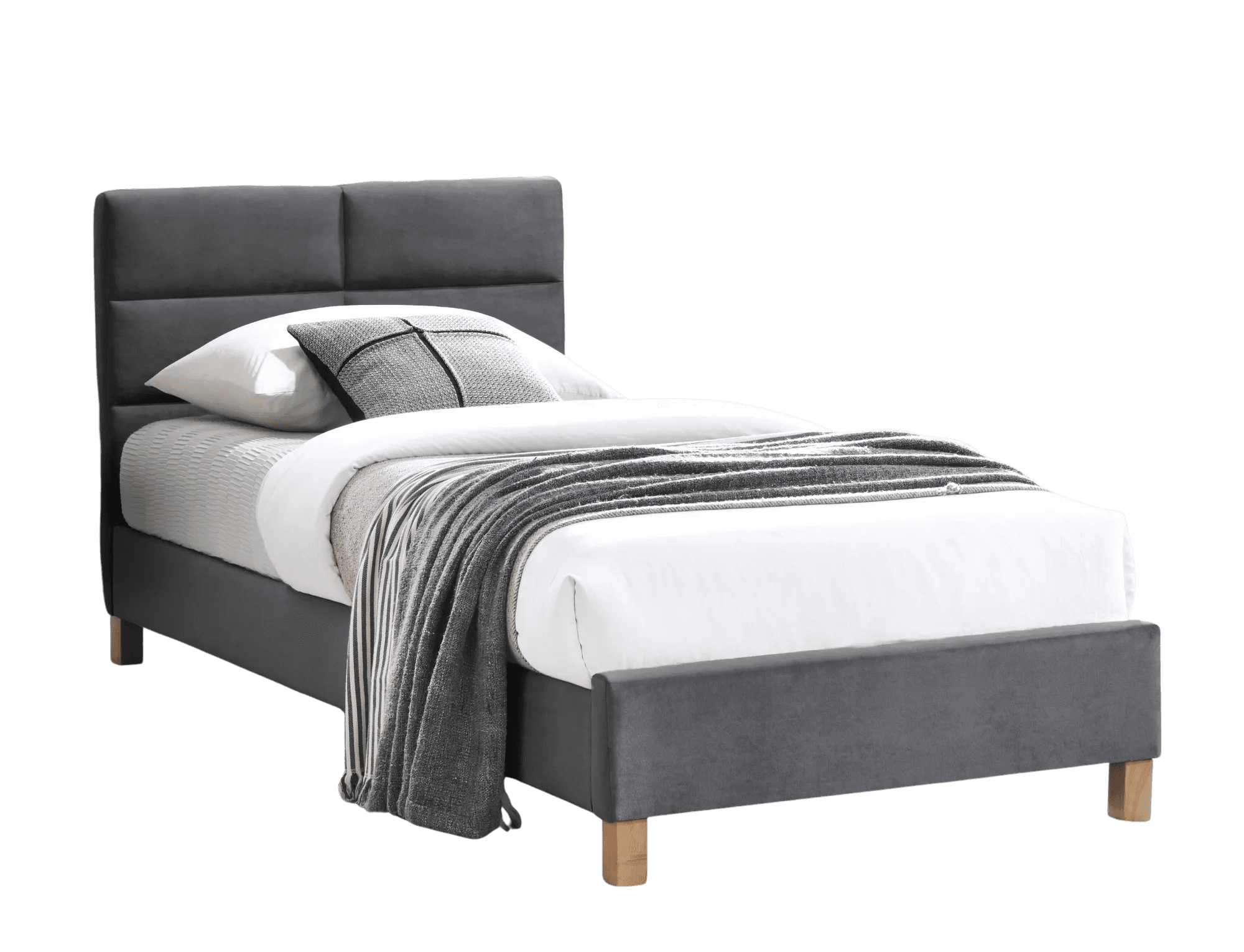Jednolůžková čalouněná postel Sierra 90x200 Velvet 150 šedá