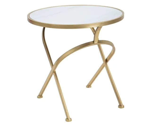 Odkladací stolík Glam 50 cm zlatý/mramor