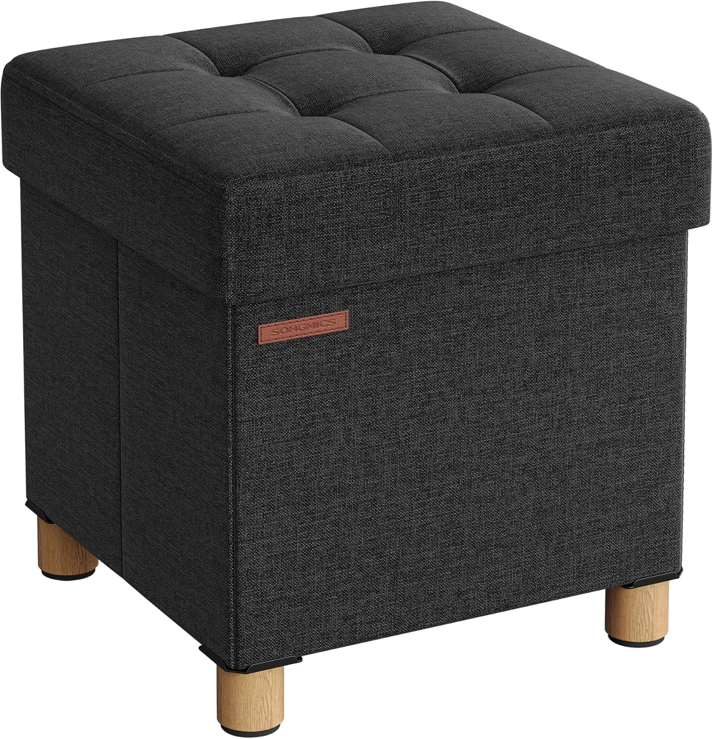 Taburet s úložným prostorem Cenry 38 cm černý