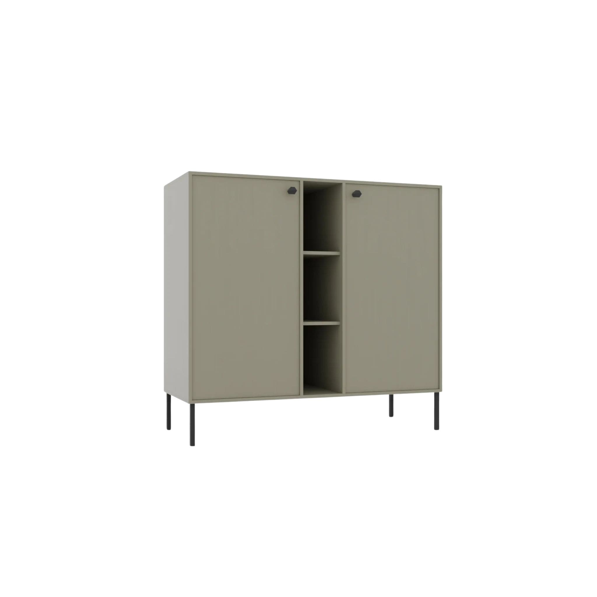 Komoda Tilina 2D 3P 100 cm eukalyptus/černá