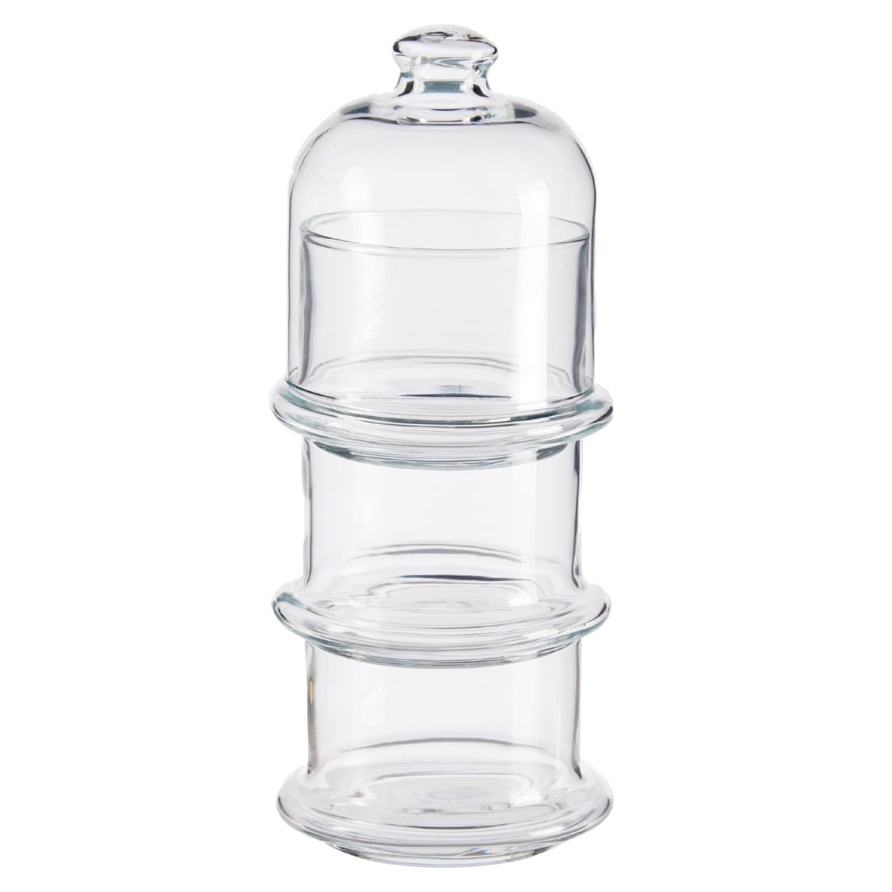 Sklenený trojposchodový podnos GLASSY číry
