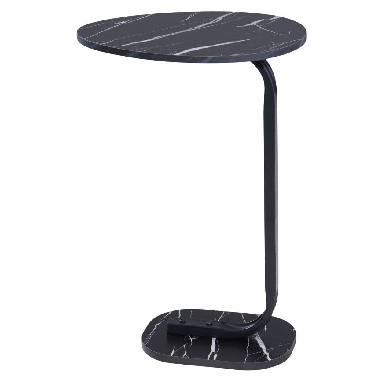 Bočný stolík DAMIAN 59 cm mramor čierny