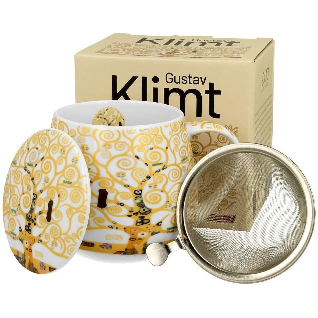 Porcelánový hrnček Klimt Ecru Strom života I. 430 ml ecru/viacfarebný