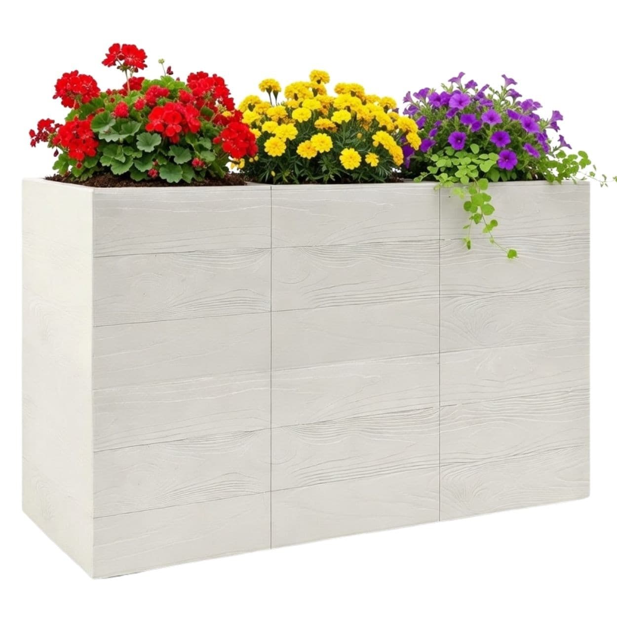 Kvetináč na kolieskach BETONIQUE 90x60 cm krémové drevo