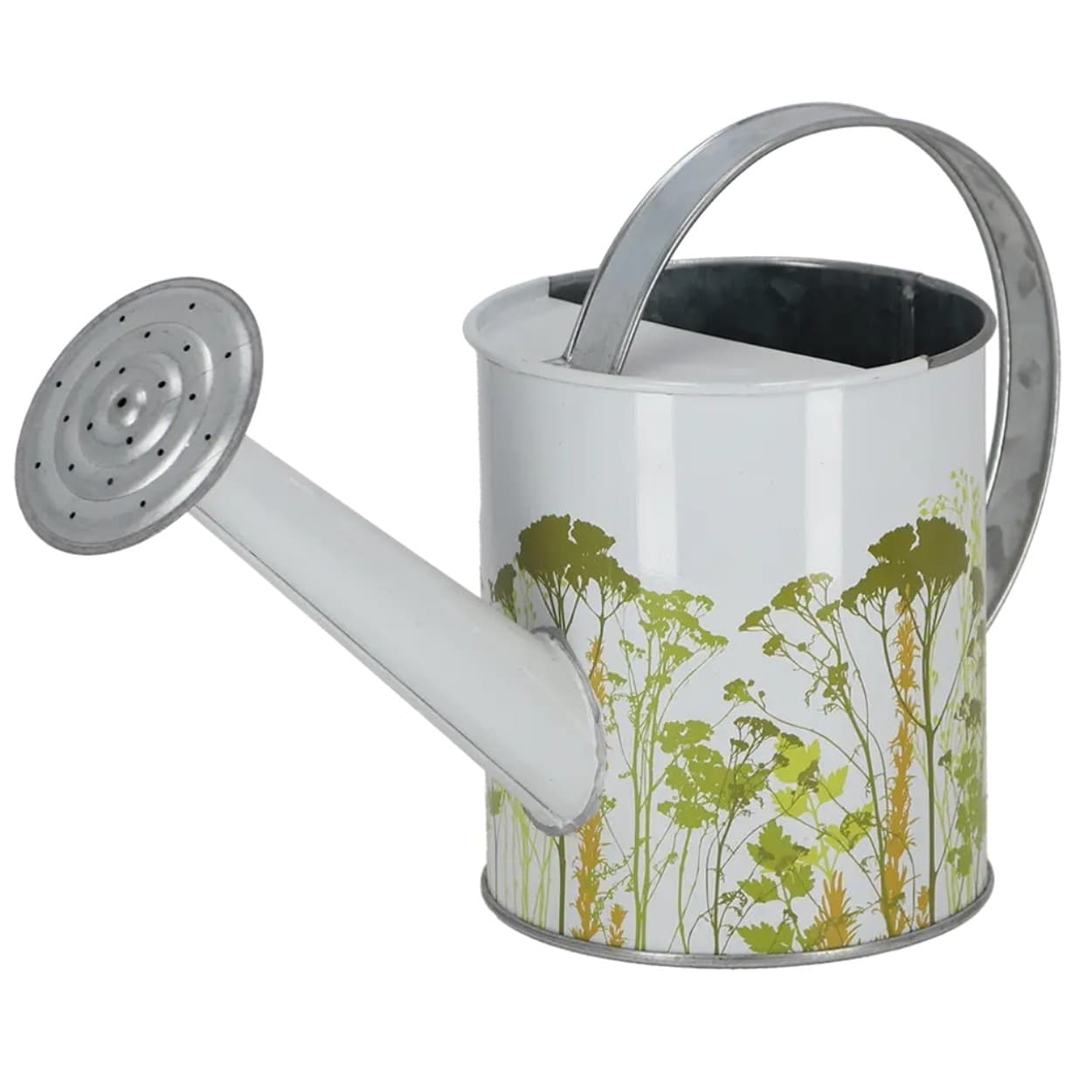 Záhradná kovová krhla HERB biela/zelená