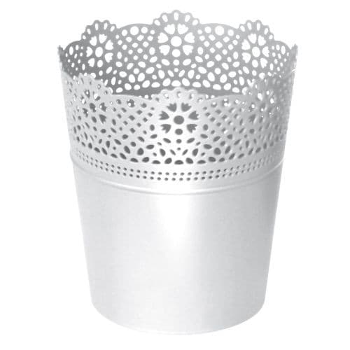 Kvetináč s čipkou Lace biely