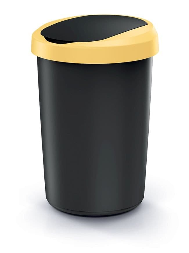 Odpadkový kôš COMPACTO 40 L čierny/žltý