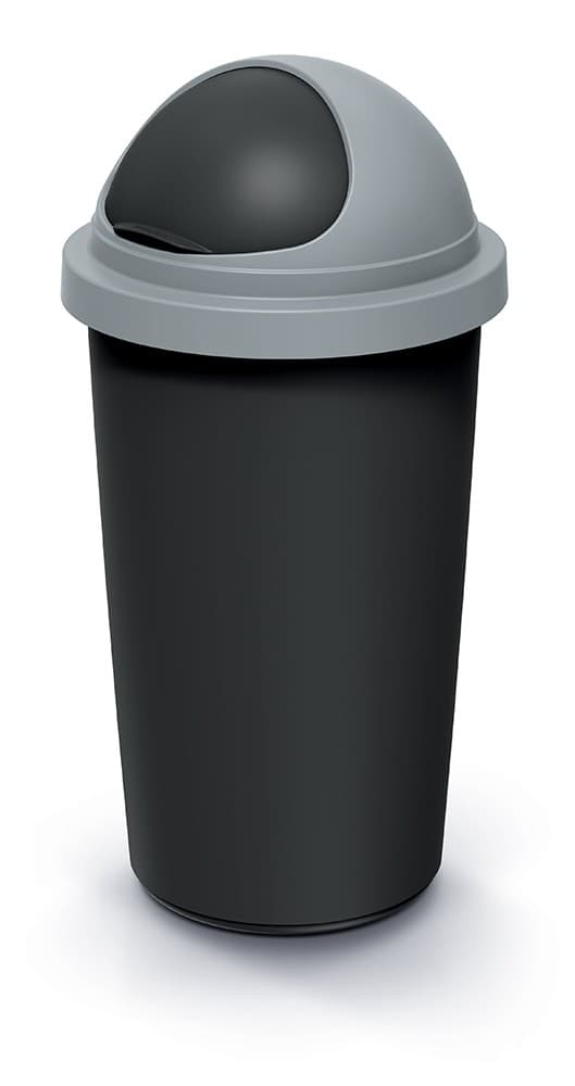 Odpadkový kôš COMPACTO ROLL 60 L čierny/svetlosivý