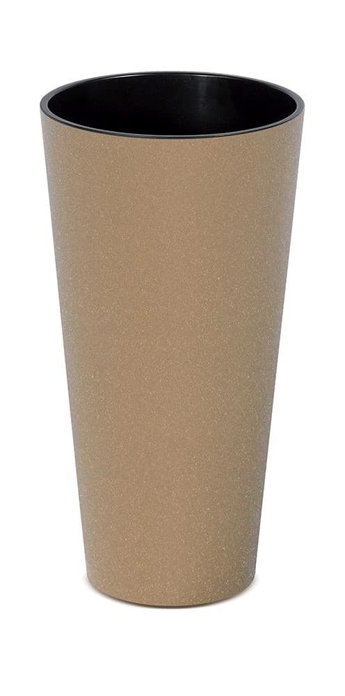 Plastový kvetináč TUBUS Slim Eco Wood 20 cm hnedý