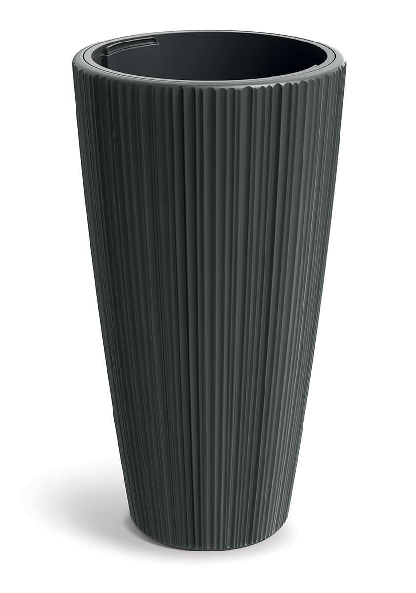 Plastový kvetináč OROS 39 cm tmavo sivý matný