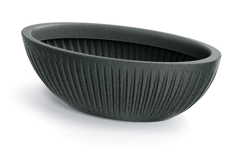 Oválny kvetináč LATIE 58 cm granitovo čierny