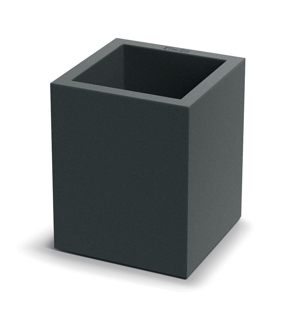 Plastový kvetináč CUBLASO SQUARE MIDL 29 cm tmavosivý
