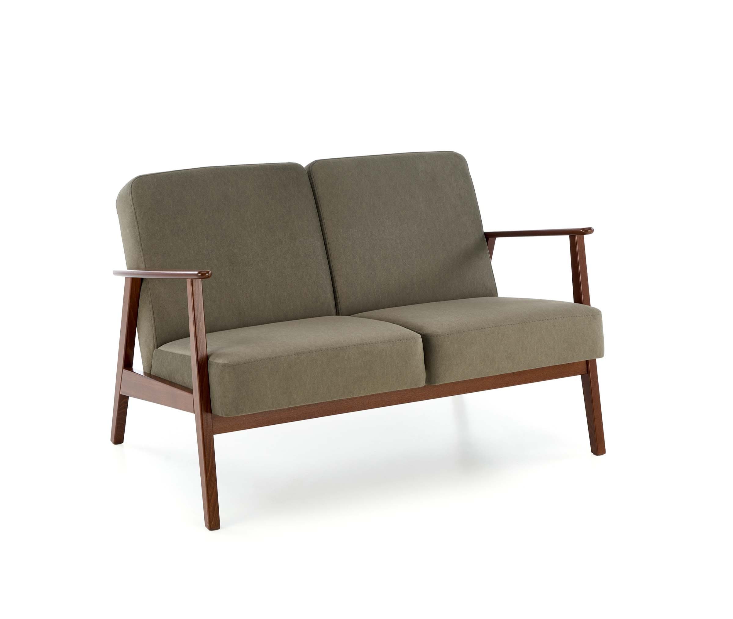 Dvojmiestna pohovka MILANO z masívu 120 cm olivová/orechová