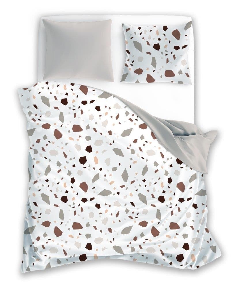 Bavlnené obliečky BOHO 001 160x200 cm + 2x 70x80 cm terazzo/béžové