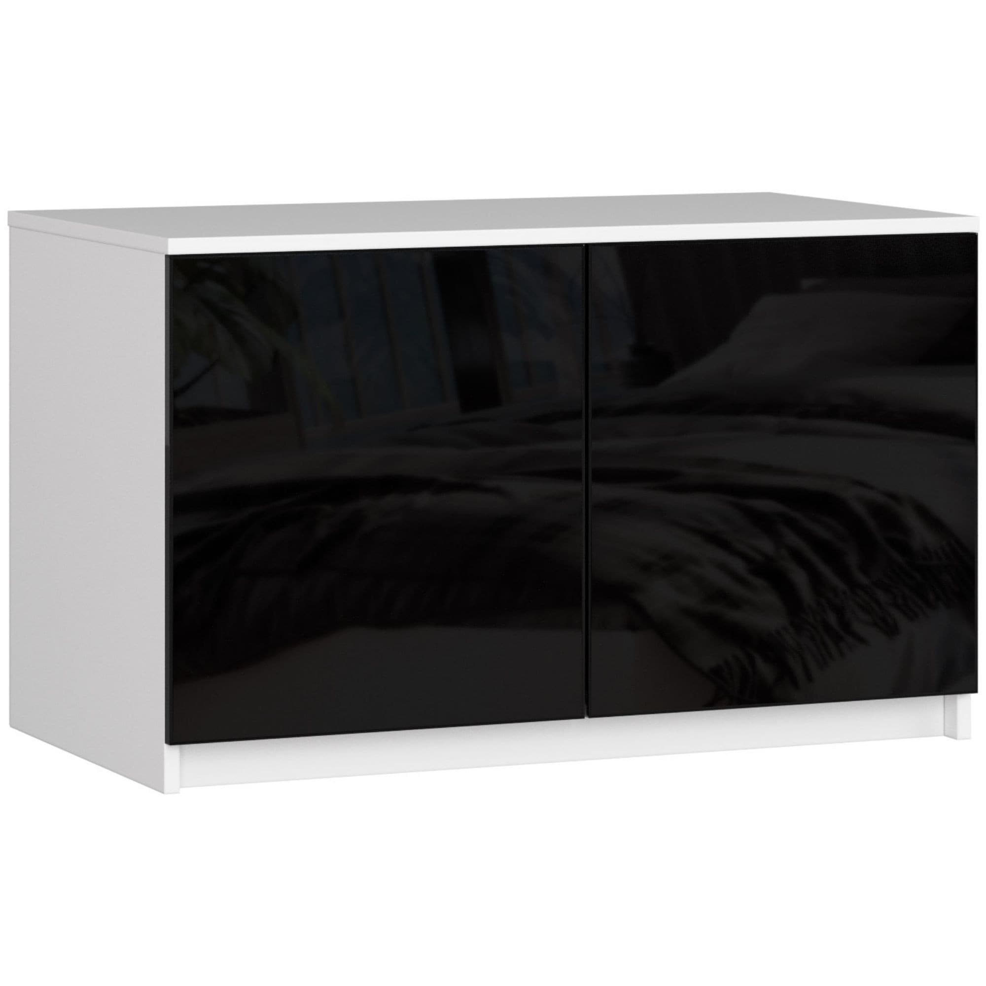 Nástavec na skriňu Star 90 cm biely/čierny lesk