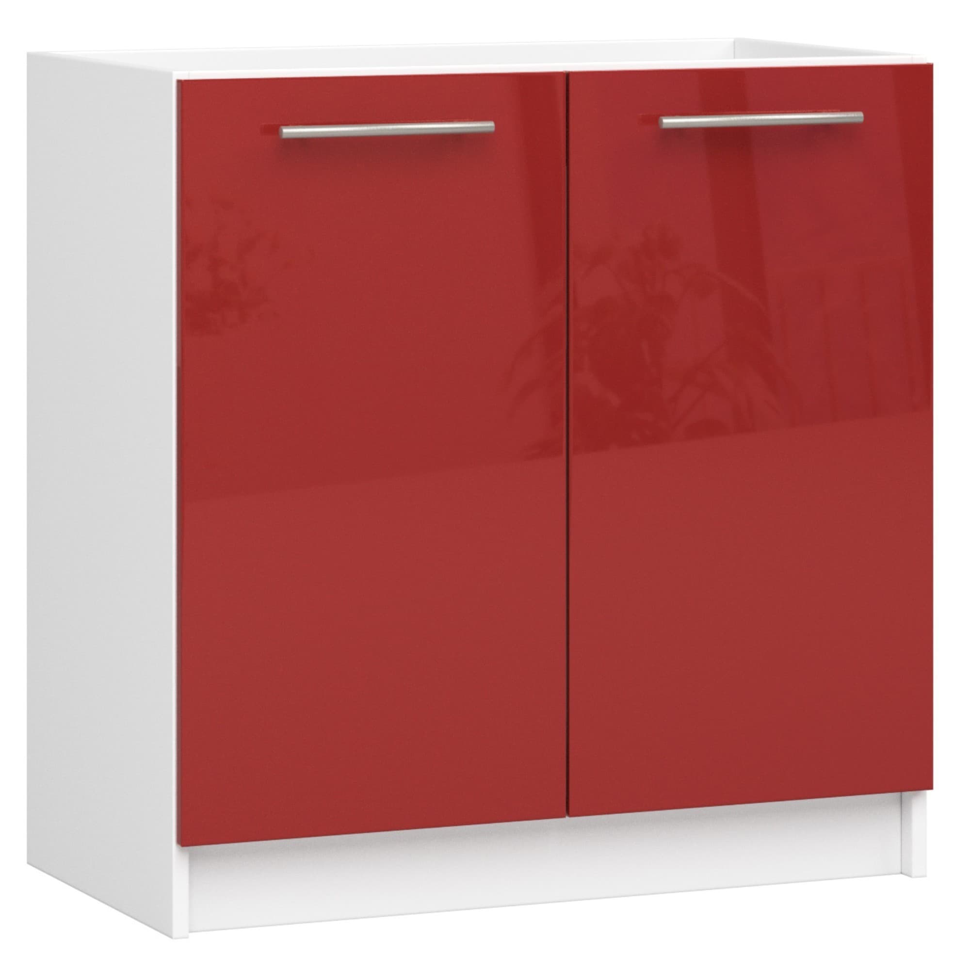 Kuchynská skrinka pod drez Olivie S 80 cm bielo-červená