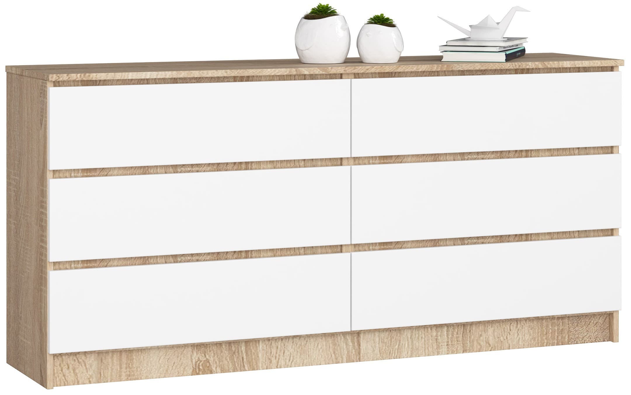 Komoda Rollo V 160 cm dub sonoma/biela