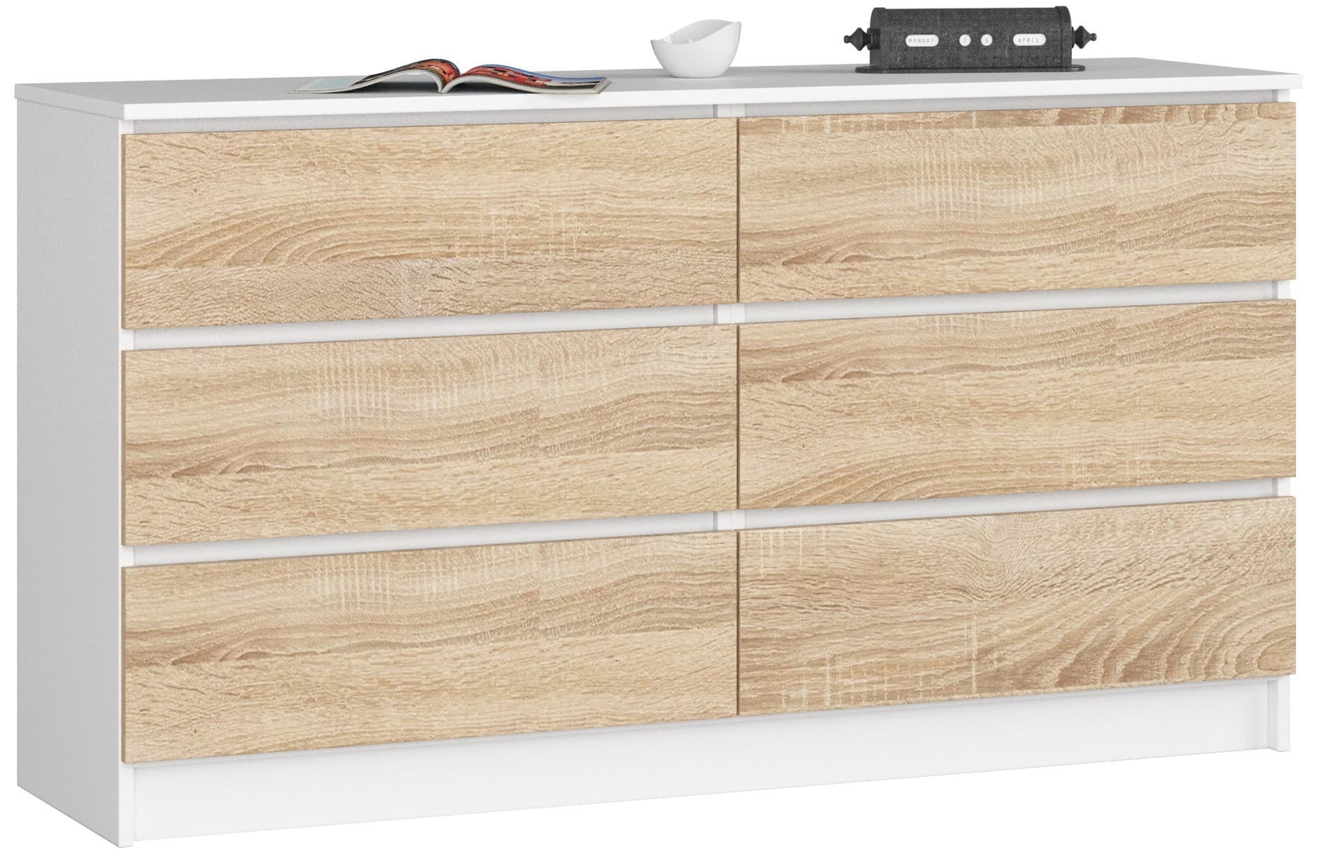 Komoda Rollo K 140 cm biela/dub sonoma