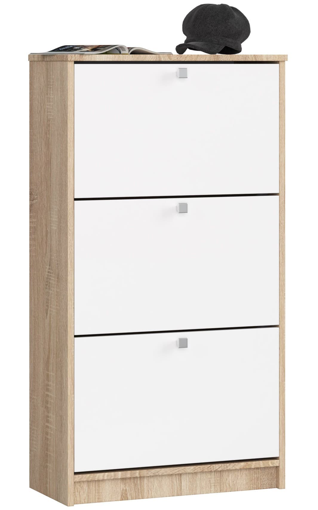 Botník Marienne 60 cm - 3 dvierka dub sonoma/biely