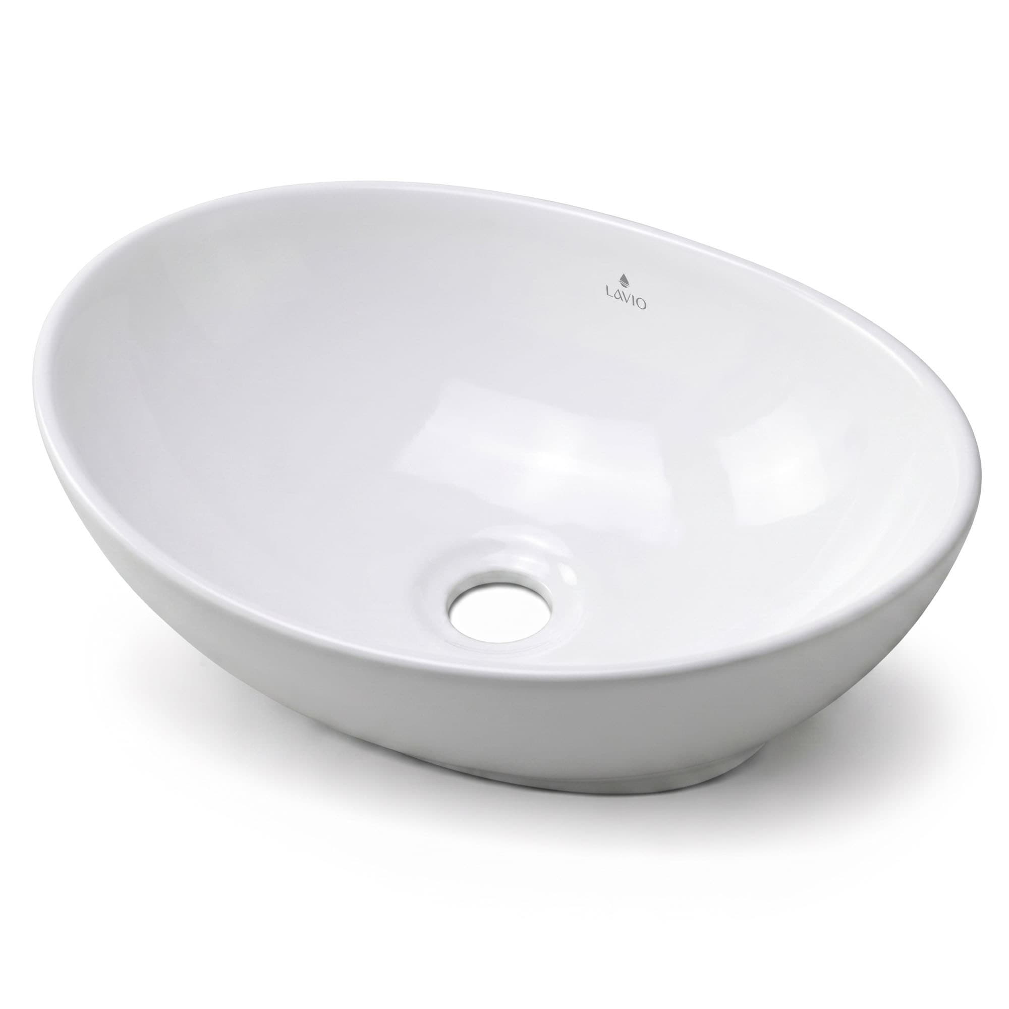 Keramické umývadlo na dosku OVALIS 41 cm lesklé biele