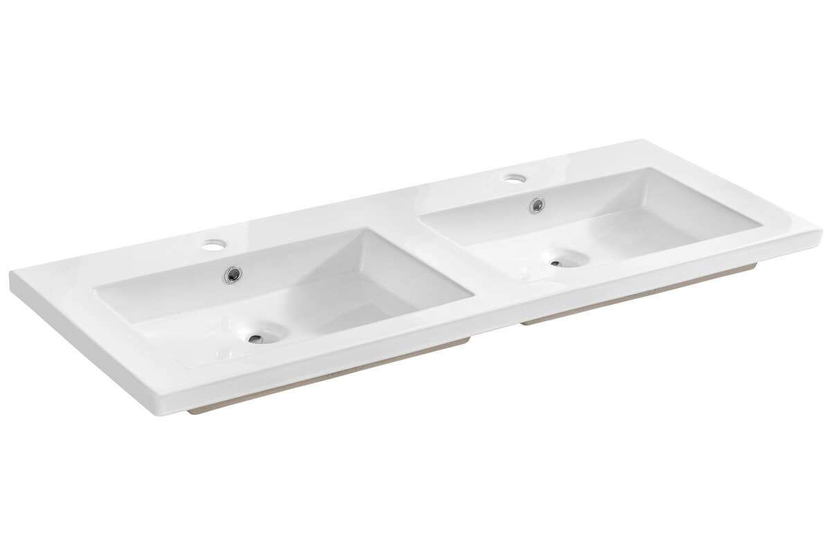 Dvojité keramické umývadlo Spirit 120 cm biele II