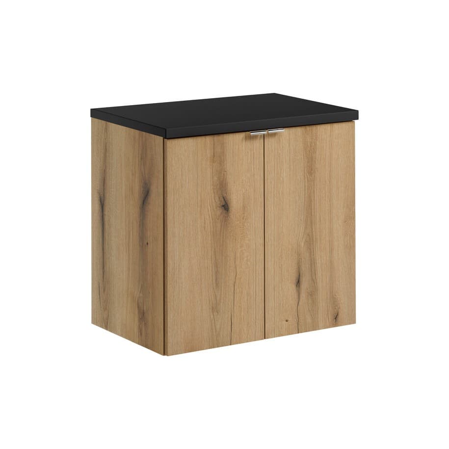 Závesná skrinka Nova Oak II s doskou 60 cm dub evoke/čierna