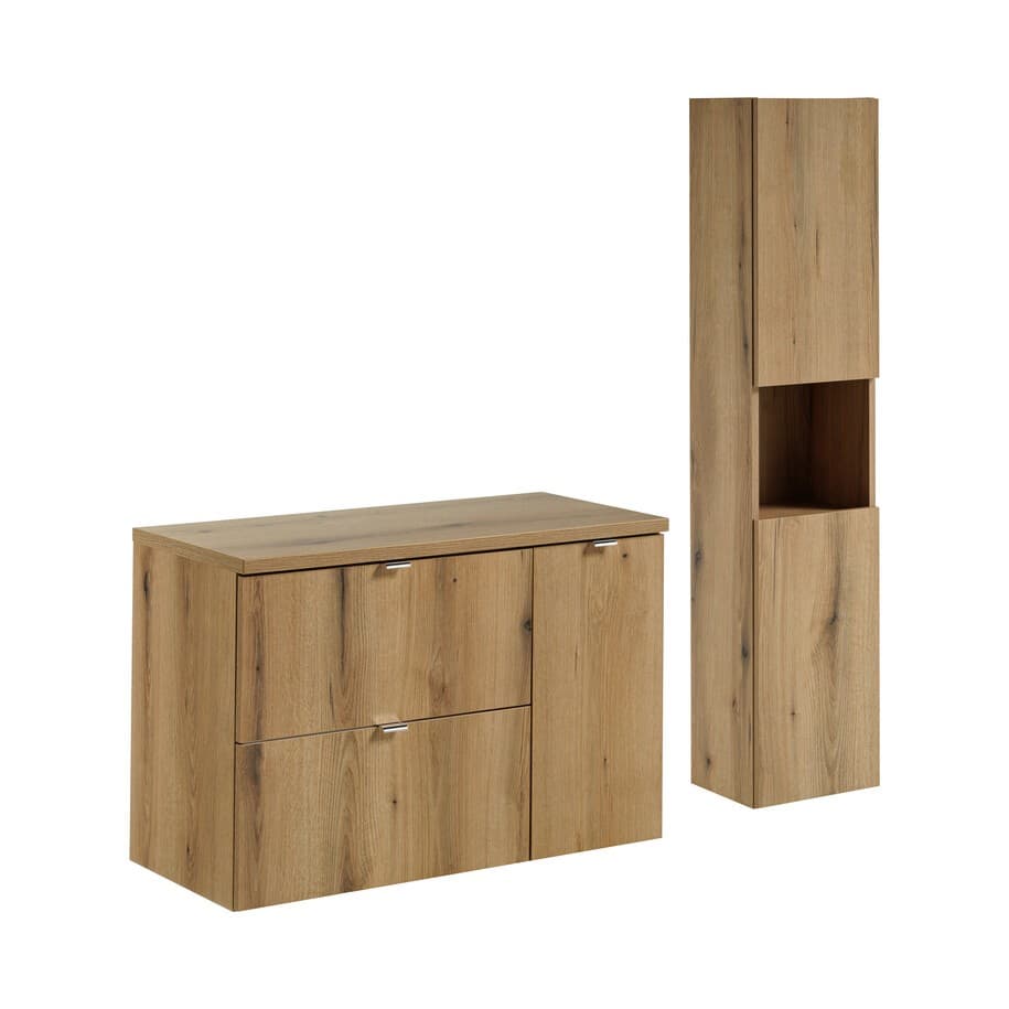 Kúpeľňová zostava Nova Oak 90 cm so skrinkami dub coast evoke