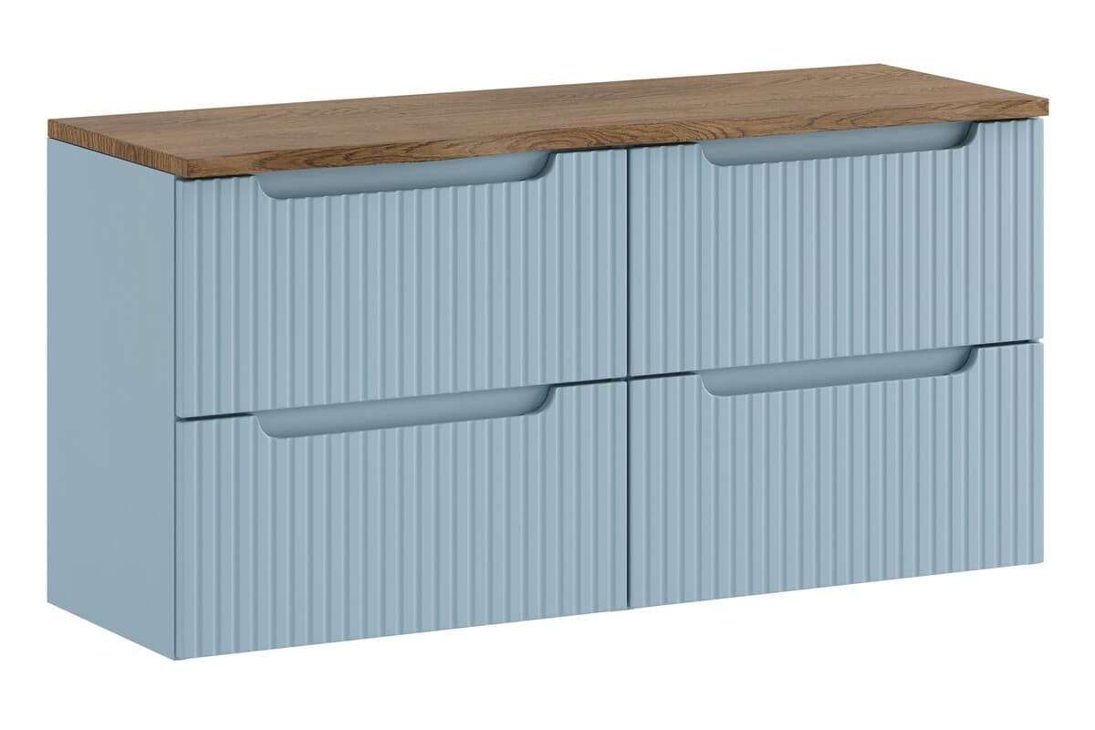 Závesná skrinka pod umývadlo Nova Denim s doskou 120 cm modrá/Casella
