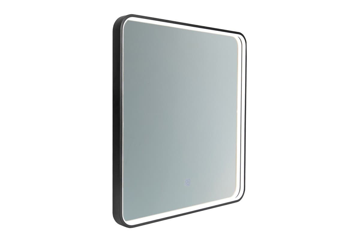 Dotykové nástenné zrkadlo s LED osvetlením VEGA 60x65 cm čierne