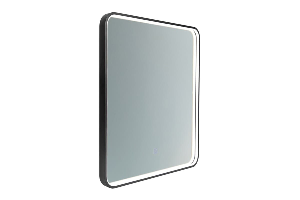 Dotykové nástenné zrkadlo s LED osvetlením VEGA 65x80 cm čierne