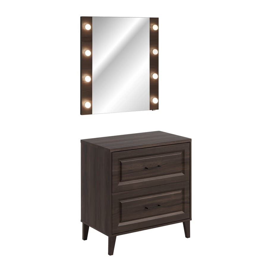 Kúpeľňová zostava Dorothy s doskou a zrkadlom 80 cm dub ristretto