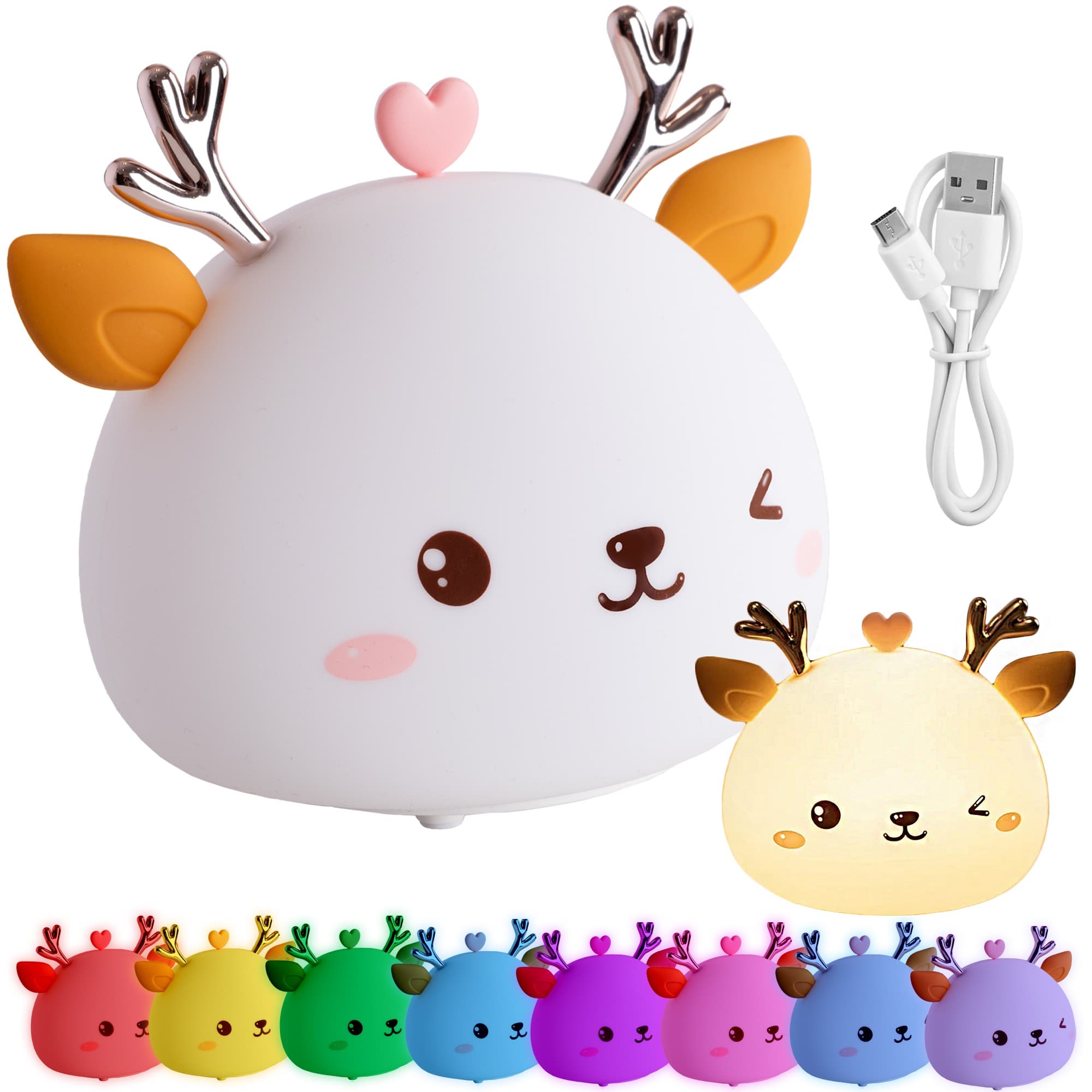 Detská stolná LED lampa Fawn biela