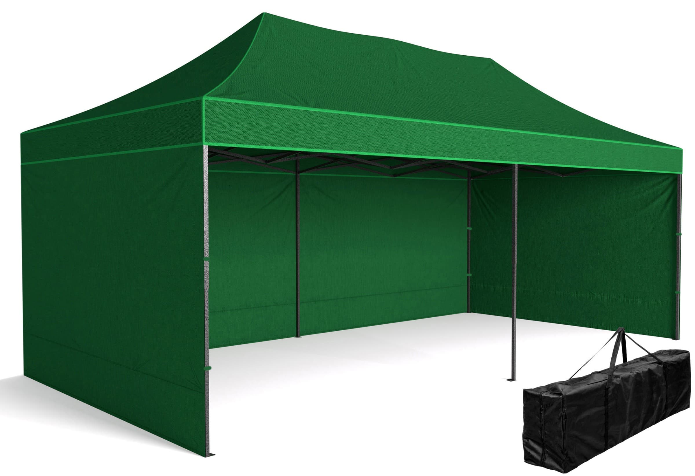 Zahradný párty stan 3x6m 3 steny - zelený