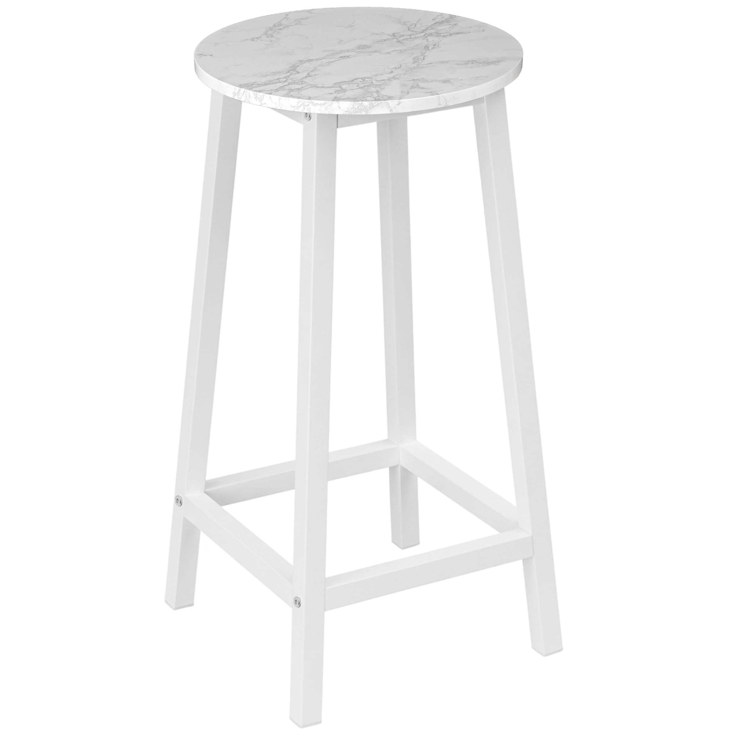 Barová stolička FLINT WHITE biely mramor