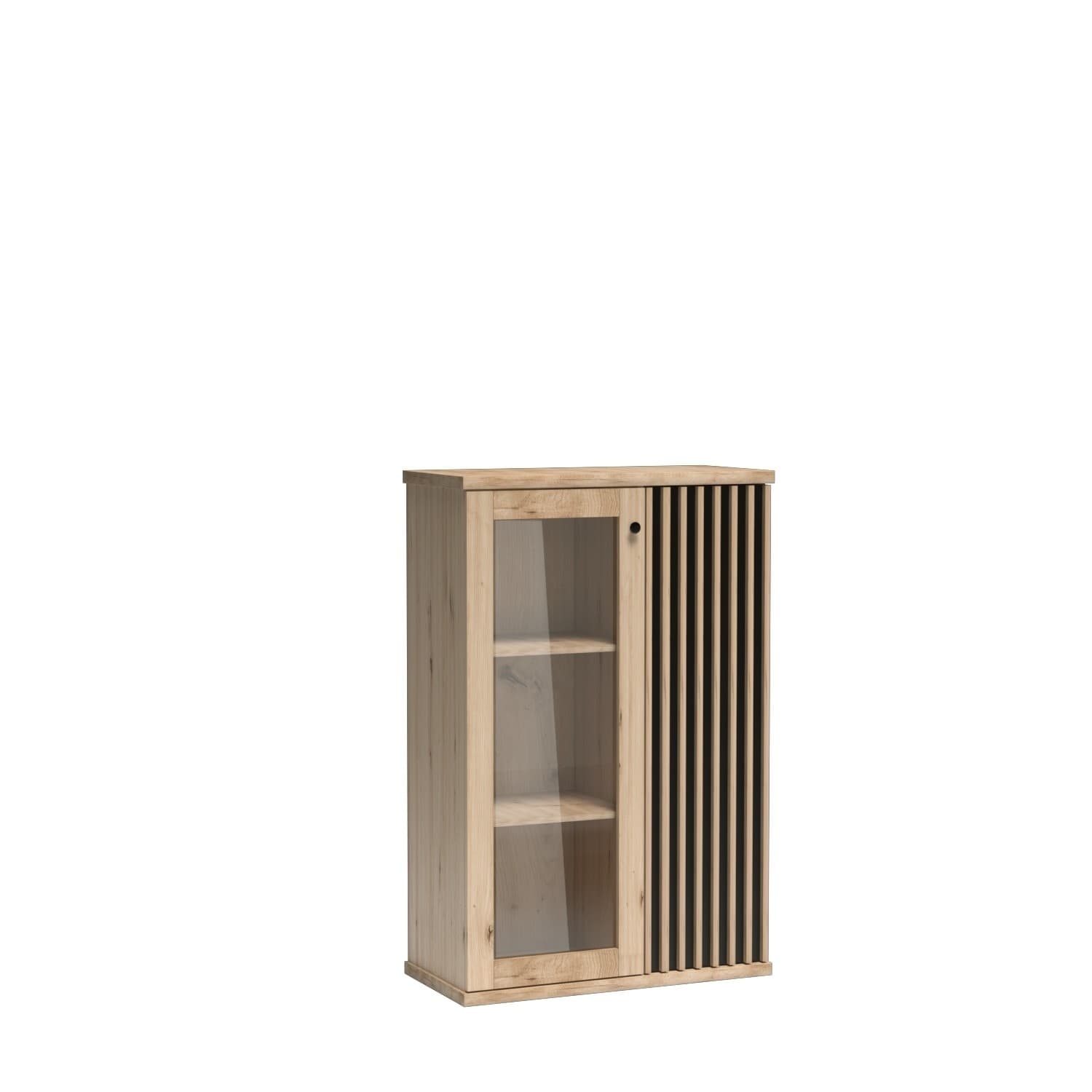 Vitrína Moderno C3 86 cm dub Artisan/čierna