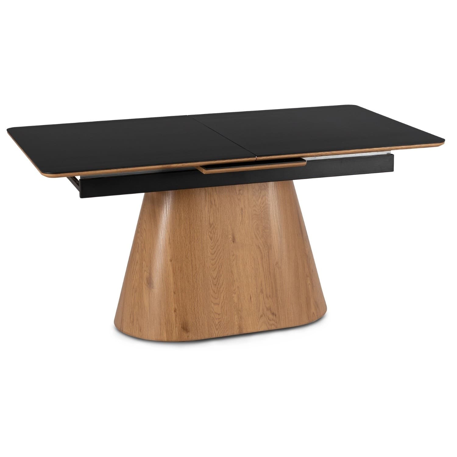 Jedálenský rozkladací stôl Lizbona 160/200 cm z masívu čierny/dub prírodný