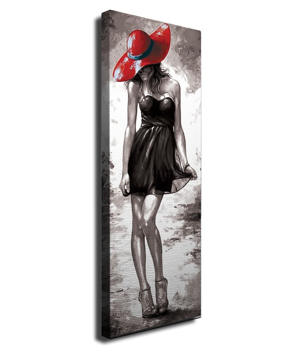 Obraz na plátne Beauty with hat PC107 30x80 cm