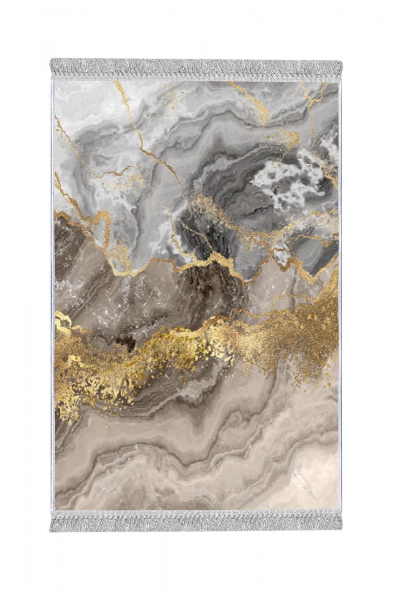 Koberec Marble 80x200 cm šedý/zlatý