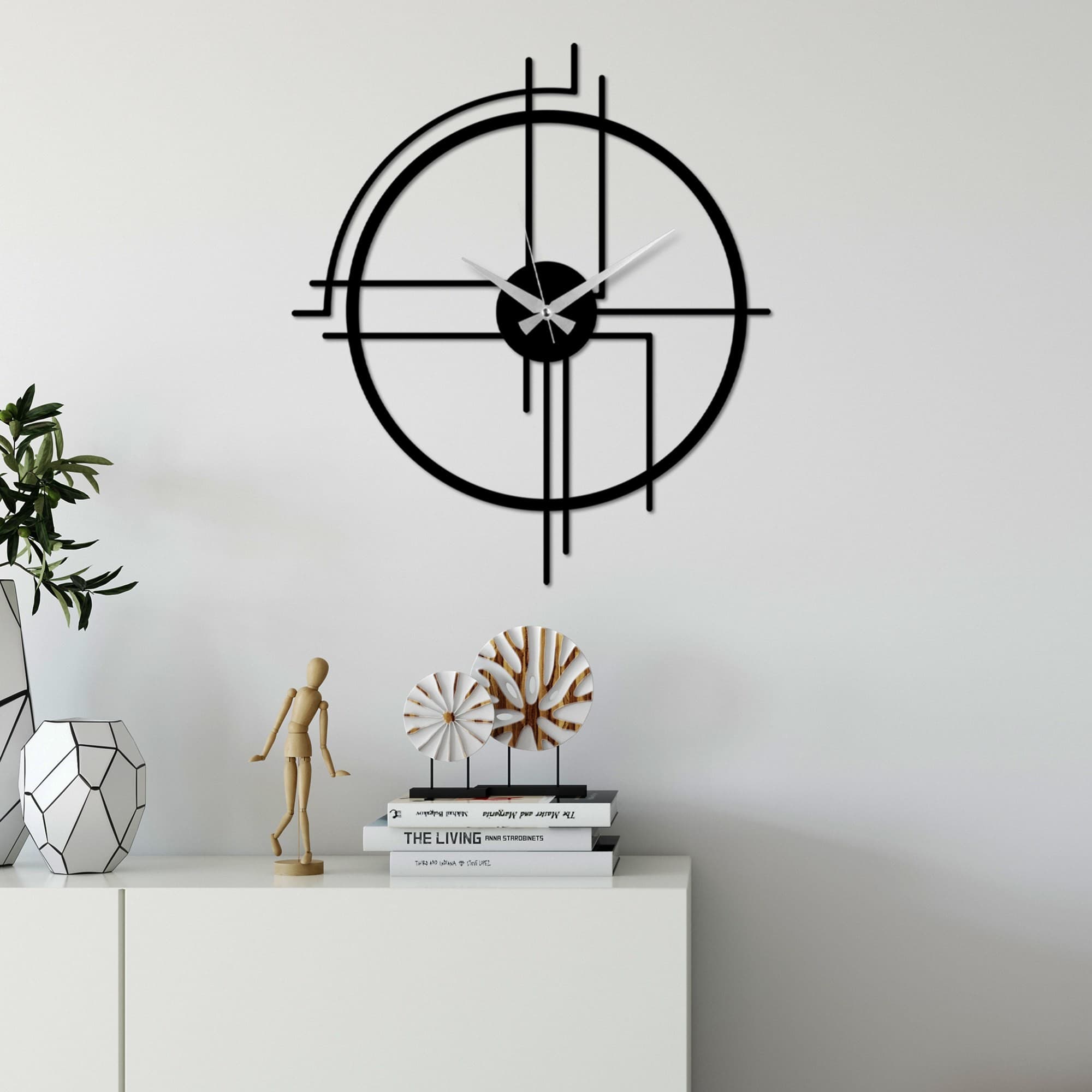 Nástenné kovové hodiny Minimal čierne