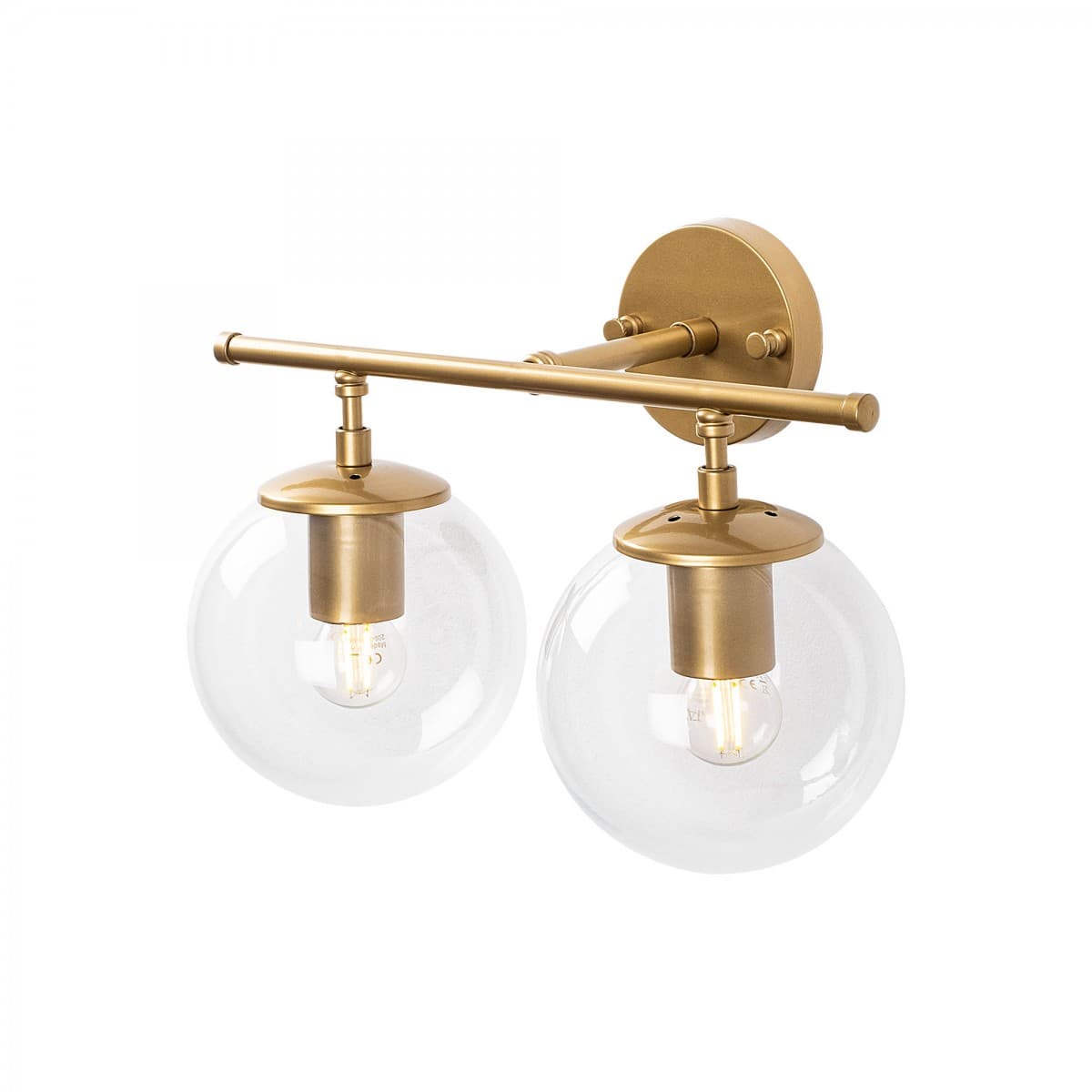 Nástenná lampa Roe I zlatá/ číra