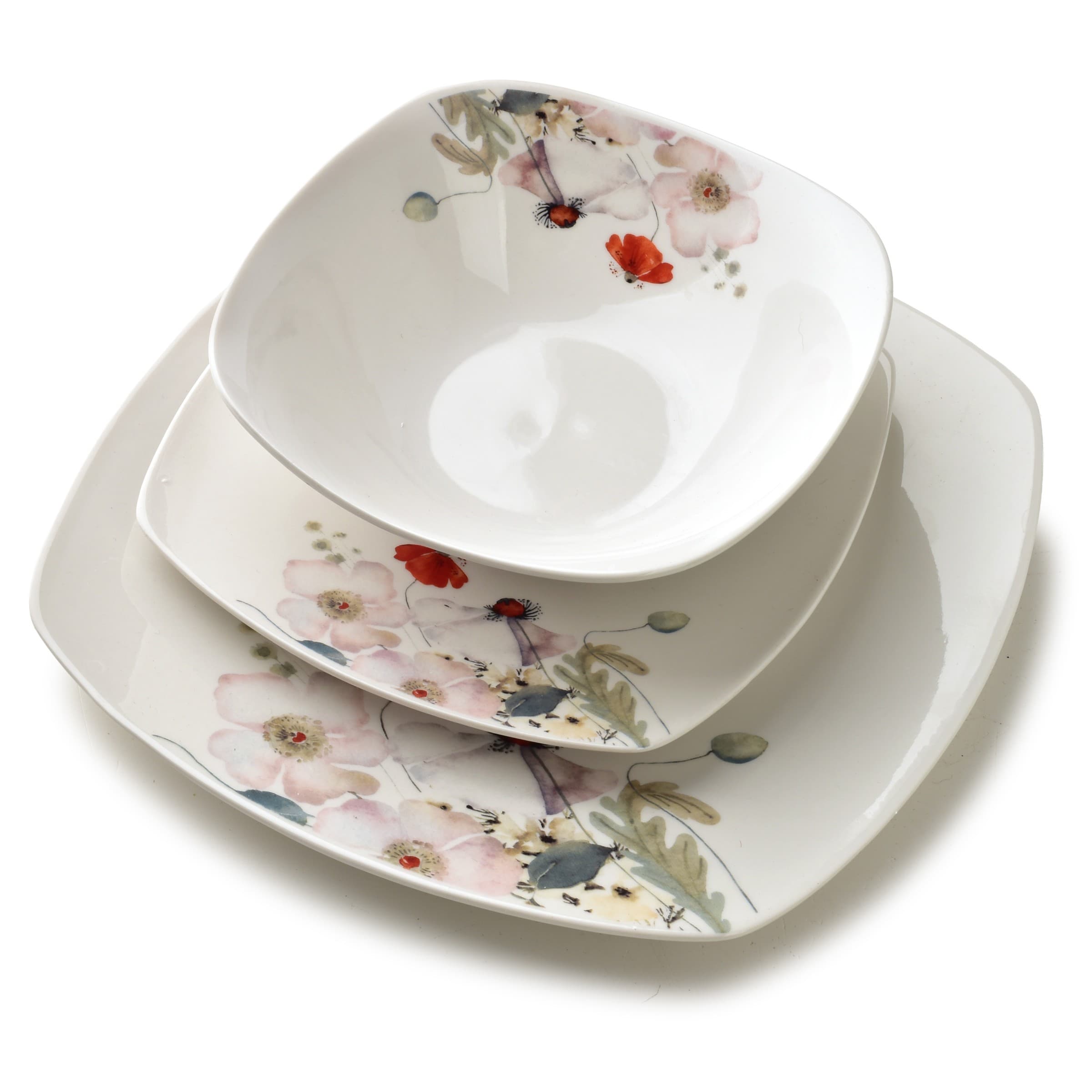 Porcelánová jedálenská súprava LEA Light 18 ks biela/farebná