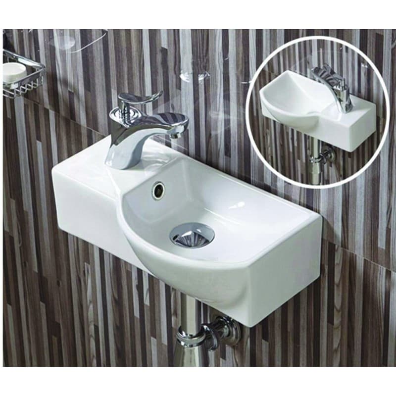 Keramické umývadlo klasické MEXEN HUGO 40x22,5 cm biele – pravé