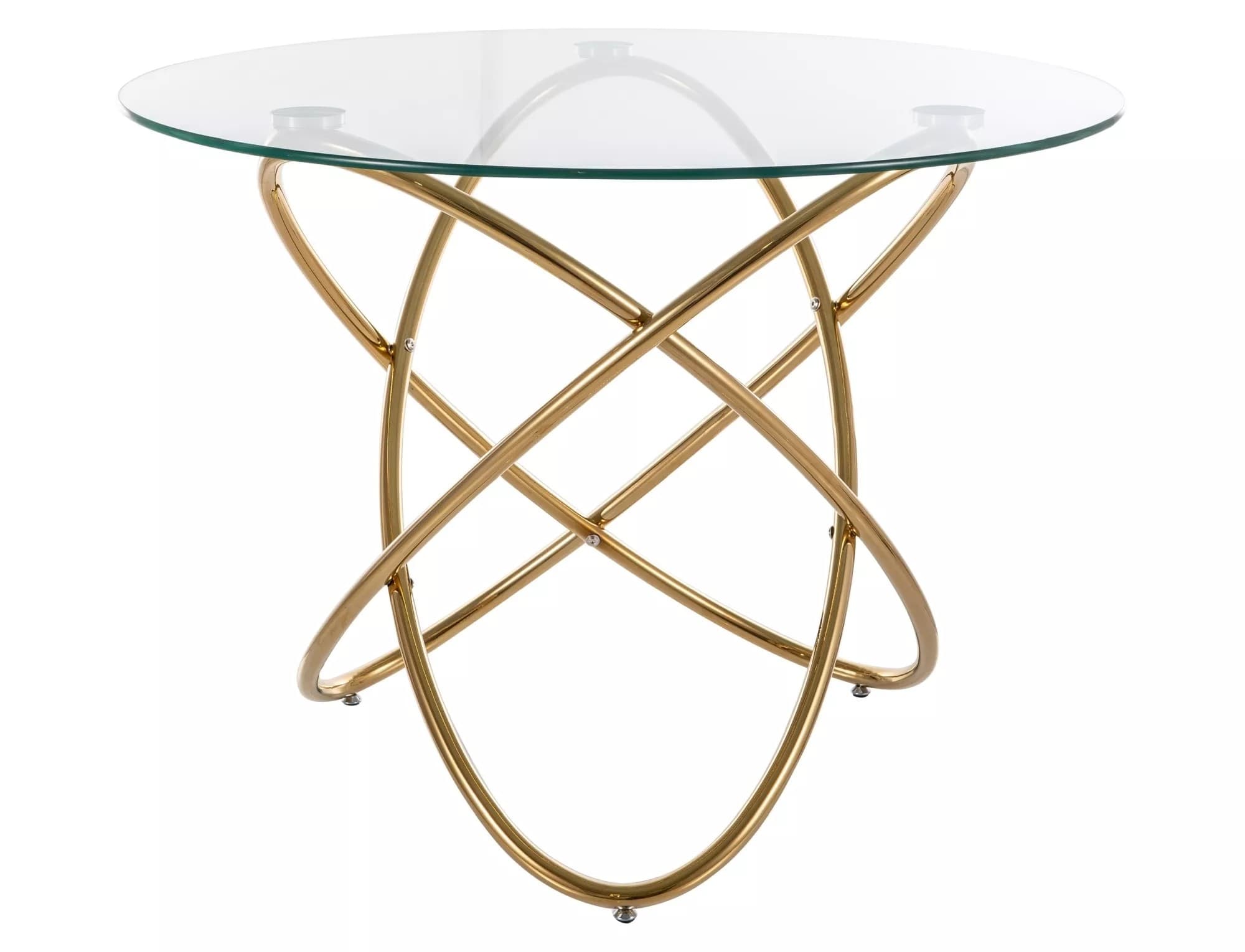Jedálenský stôl Orbit 100 cm číry/zlatý
