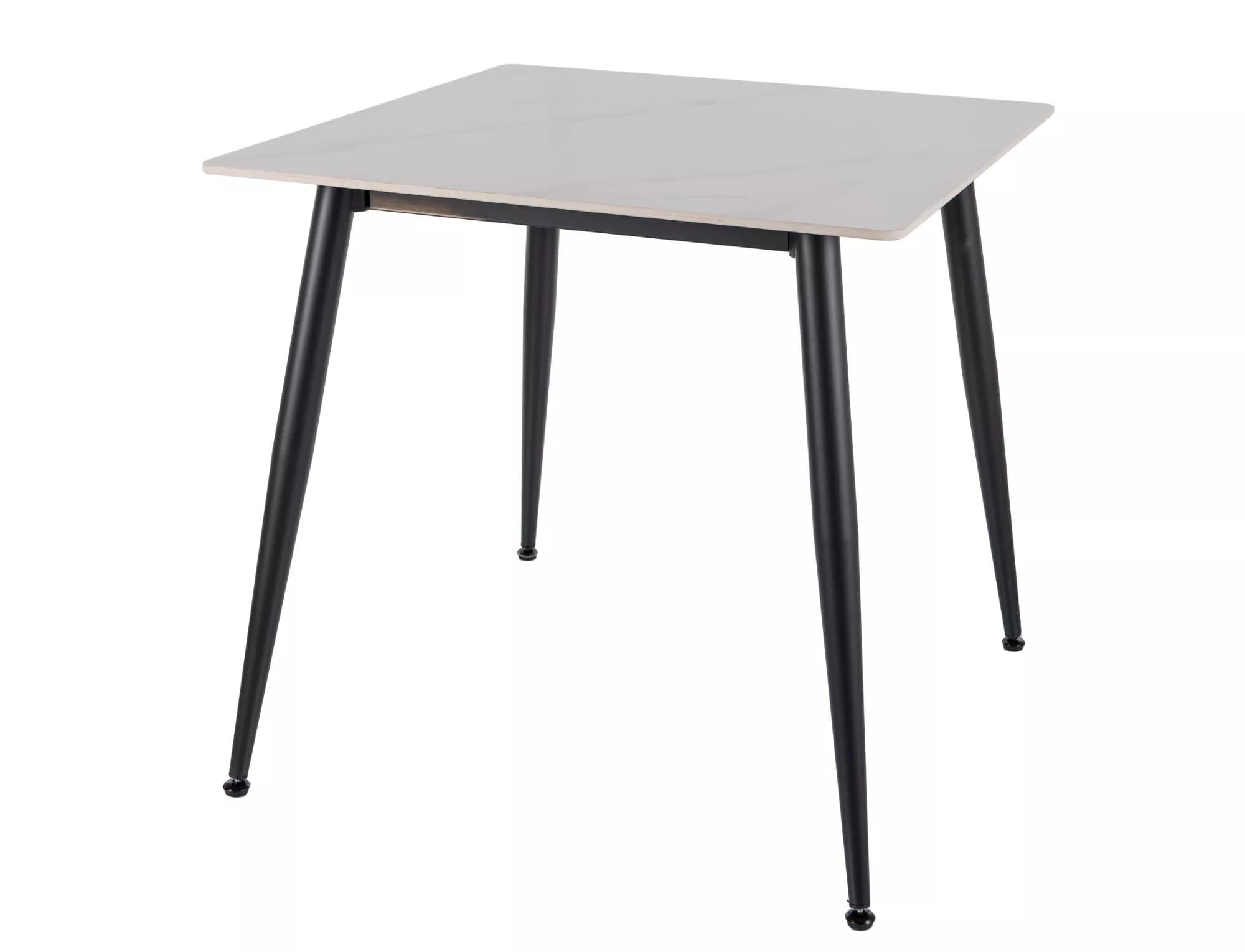 Jedálenský stôl Rion 80 cm keramika biely mramor/čierny