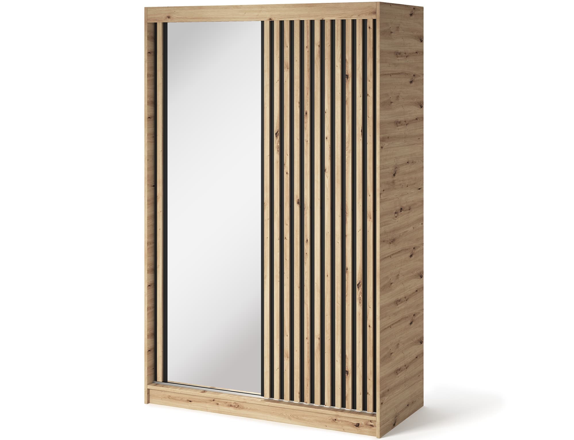 Šatníková skriňa Emerio so zrkadlom 120 cm dub Artisan